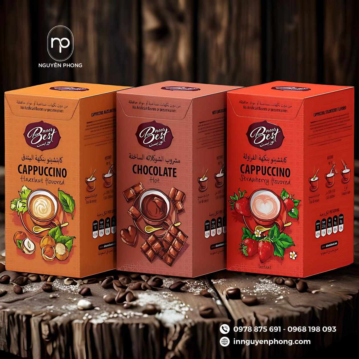 Mẫu hộp đựng cafe hình chữ nhật
